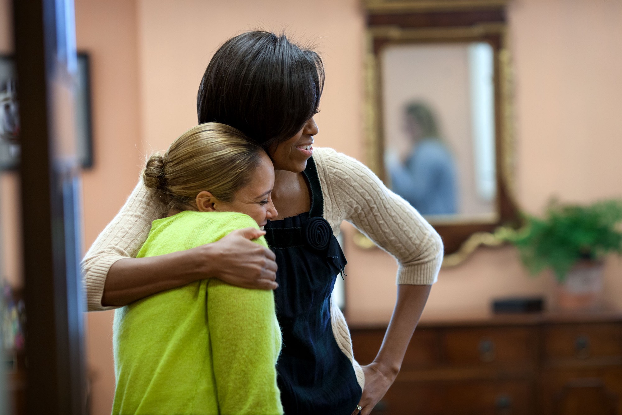 Jan. 14, 2011. With former aide Kristen Jarvis. (Official White House Photo by Chuck Kennedy)