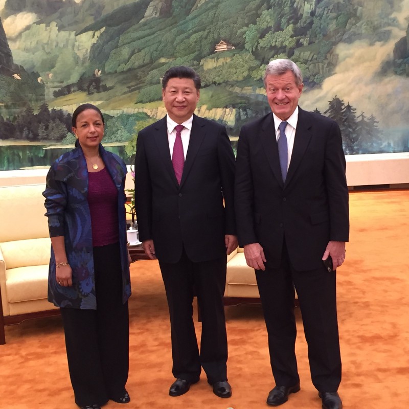 Ambassador Rice, President Xi, and U.S. Ambassador to China Baucus