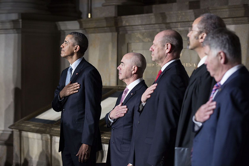 President Obama participates in a naturalization ceremony