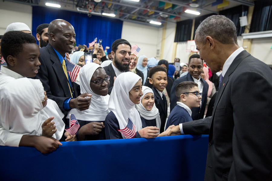 President Obama visits a mosque in Baltimore