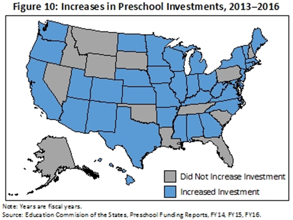 Increases in Preschool Investments, 2013-2016