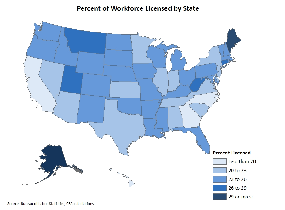 Percent of Workforce Licensed by State