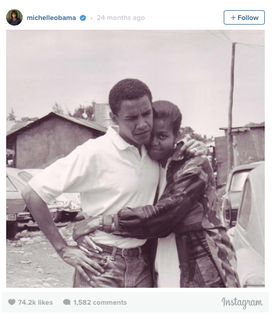 Barack and Michelle. #ThrowbackThursday #TBT #NoFilter