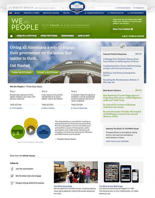We the People Homepage October 2014